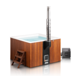 Scandinavian Hybrid Square Wood-Fired Hot Tub & Cold Plunge – with LED & Aeromassage (6-8 Person) - Image 13