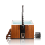 Scandinavian Hybrid Square Wood-Fired Hot Tub & Cold Plunge – with LED & Aeromassage (6-8 Person) - Image 4