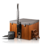 Scandinavian Hybrid Square Wood-Fired Hot Tub & Cold Plunge – with LED & Aeromassage (6-8 Person) - Image 2