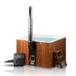 Scandinavian Hybrid Square Wood-Fired Hot Tub & Cold Plunge – with LED & Aeromassage (6-8 Person) - Image 20