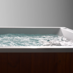 Scandinavian Hybrid Square Wood-Fired Hot Tub & Cold Plunge – with LED & Aeromassage (6-8 Person) - Image 5