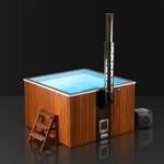 Scandinavian Hybrid Square Wood-Fired Hot Tub & Cold Plunge – with LED & Aeromassage (6-8 Person) - Image 8