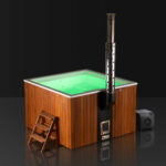 Scandinavian Hybrid Square Wood-Fired Hot Tub & Cold Plunge – with LED & Aeromassage (6-8 Person) - Image 7