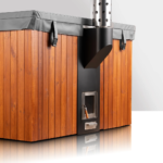Scandinavian Hybrid Square Wood-Fired Hot Tub & Cold Plunge – with LED & Aeromassage (6-8 Person) - Image 14