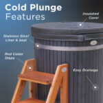 Lumina Outdoor Wooden Ice Bath Cold Plunge Tub | 118 Gallon Water Capacity | 37.5” x 33.25” - Image 6